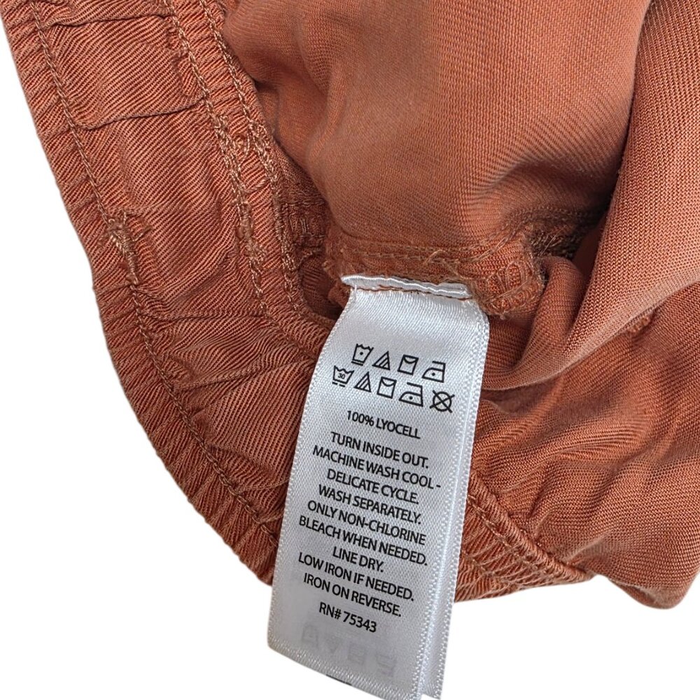 C&C California 100% Lyocell Pull On Shorts, Stretch Waist, Orange, Tie, Size M - Picture 7 of 7